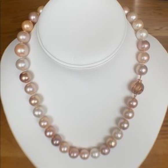 Honora Private Reserve Ming Pearl Strand-19 Inches - Hand Knotted (11.4-14.4mm) - Picture 3 of 11